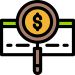 Examining financial data with a magnifying glass for a junk removal franchise.