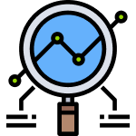 A magnifying glass focused on a line graph for a junk removal franchise.