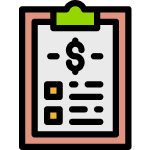 Invoice with dollar sign for junk removal franchise.