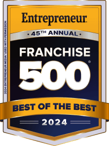 Entrepreneur 45th Annual Franchise 500 Best of the Best 2024 logo.